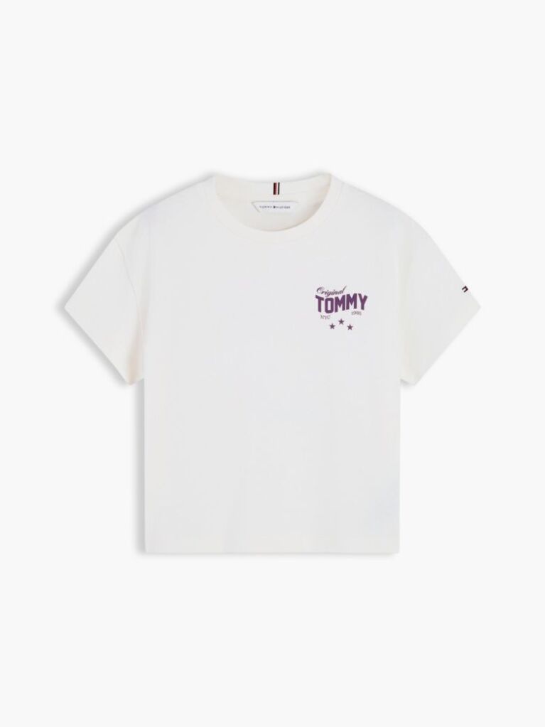White Back Skyline Photo Print Relaxed T-Shirt  Girls