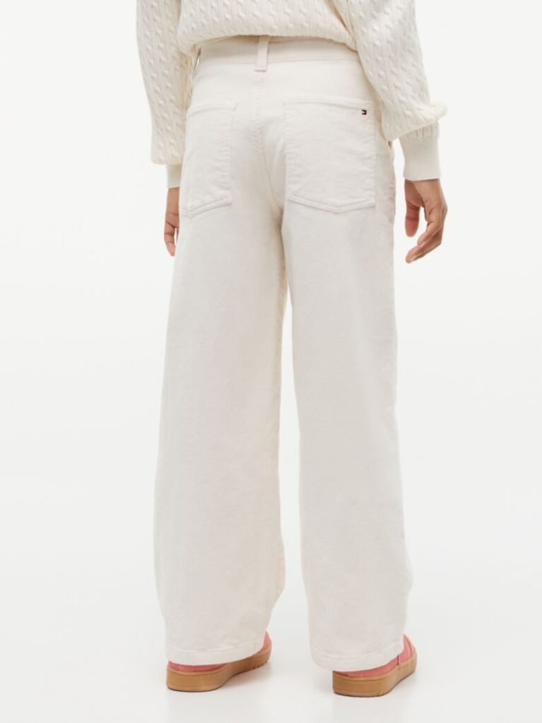 Beige Corduroy Patch Pocket Straight Trousers  Girls