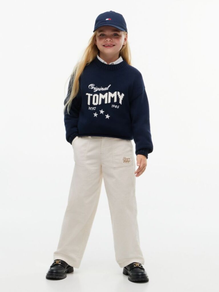 Blue Star Embroidery Relaxed Balloon Sleeve Jumper  Girls