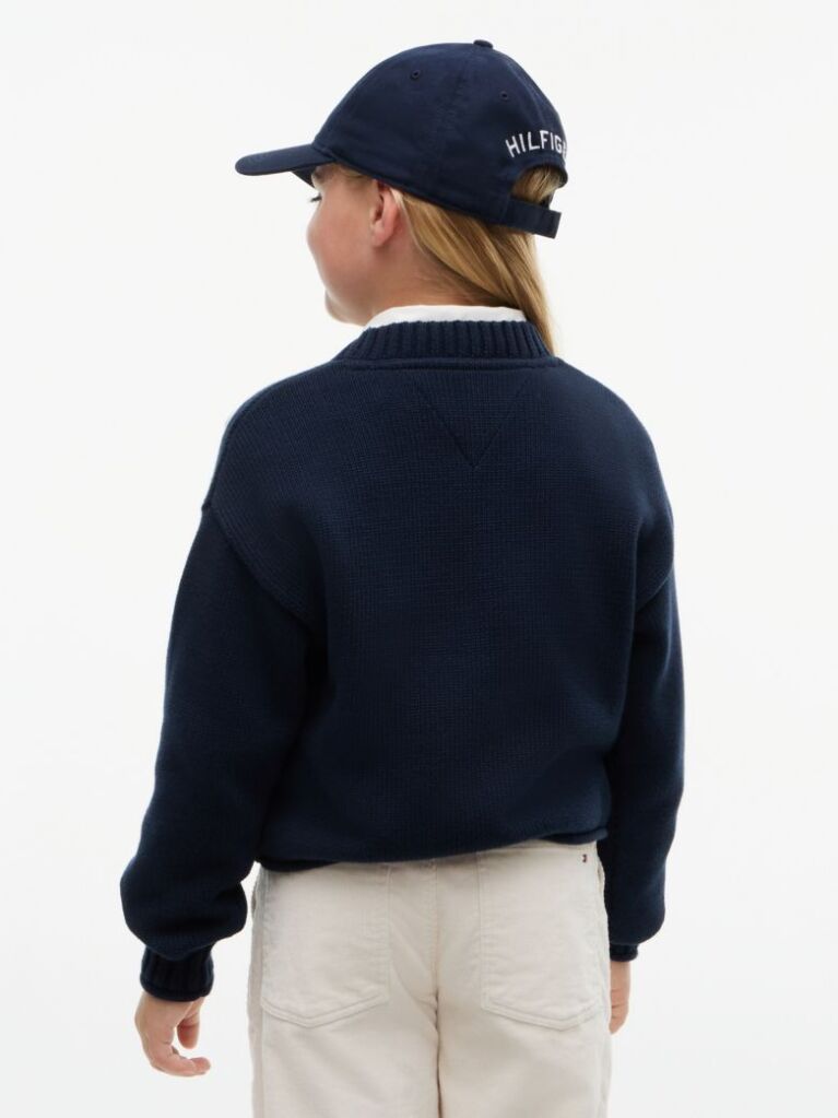 Blue Star Embroidery Relaxed Balloon Sleeve Jumper  Girls