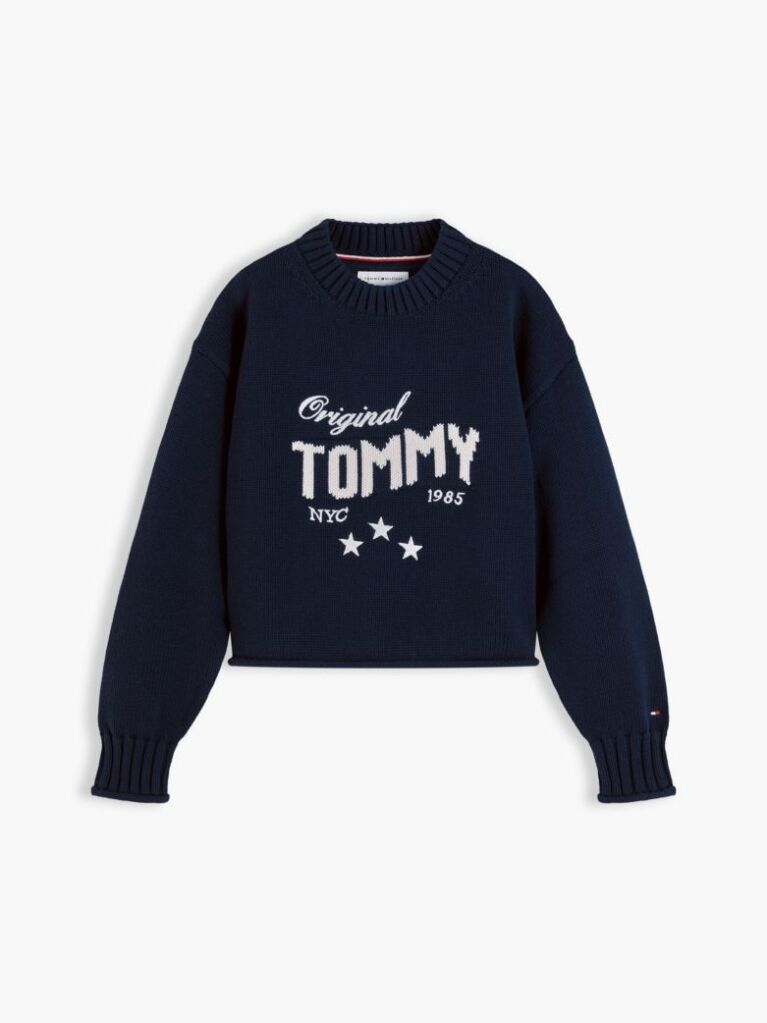 Blue Star Embroidery Relaxed Balloon Sleeve Jumper  Girls