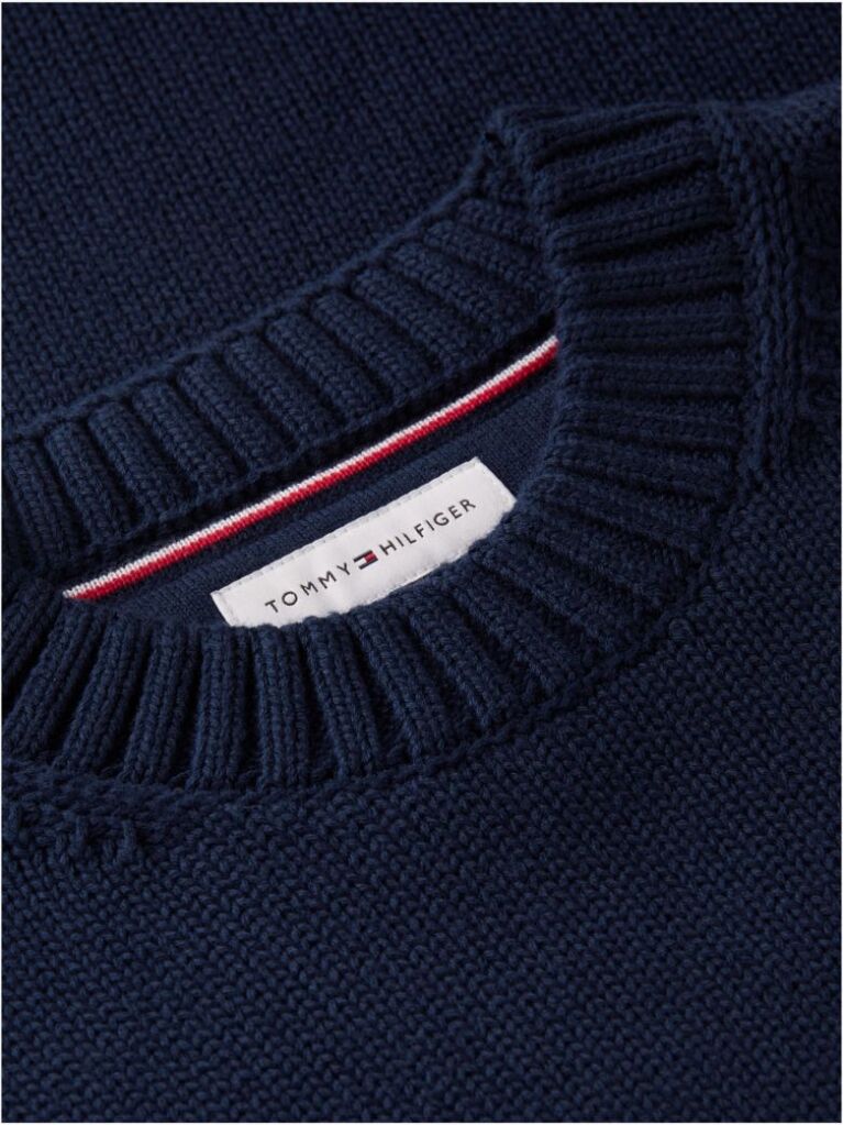 Blue Intarsia Logo Relaxed Jumper Dress  Girls