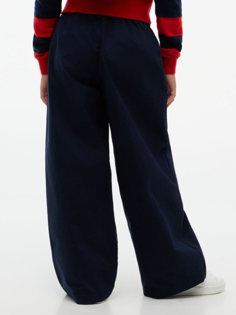 Blue Essential Wide Leg Twill Trousers  Girls