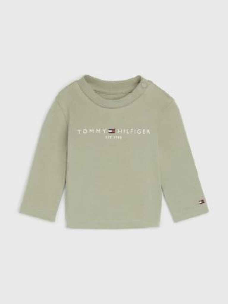 White Essential Long Sleeve Crew Neck T-Shirt  Newborn