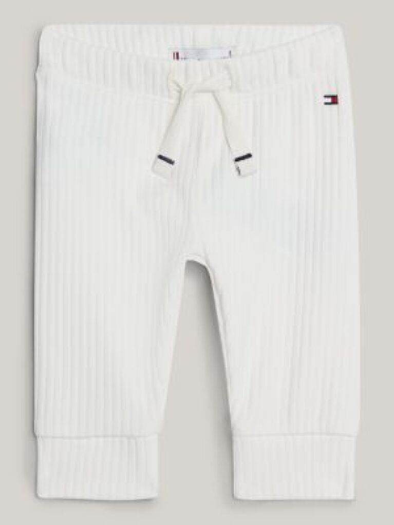 White Essential Rib-Knit Regular Fit Joggers  Newborn