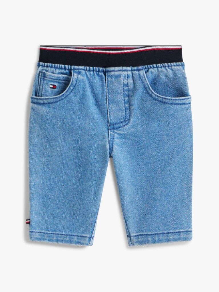 Denim Jeans Cu Talie Cu Semnatura  Nou nascuti