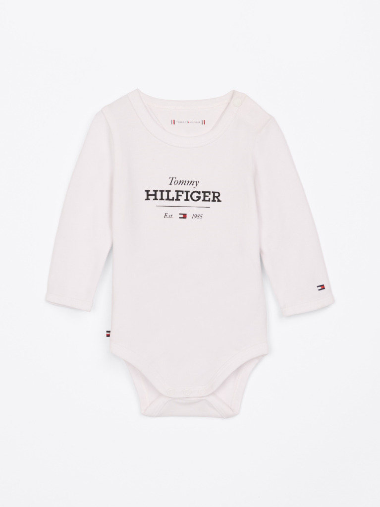 Alb Body Cu Maneca Lunga Hilfiger Monotype  Nou nascuti
