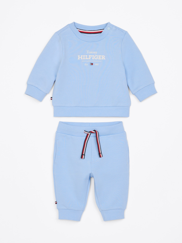 Blue Hilfiger Monotype Sweatshirt And Joggers Set  Newborn