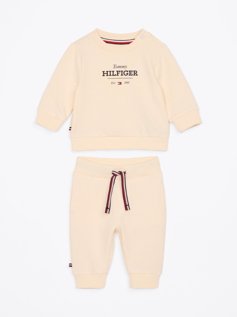 Roz Set Hanorac Si Pantaloni Joggers Hilfiger Monotype  Nou nascuti