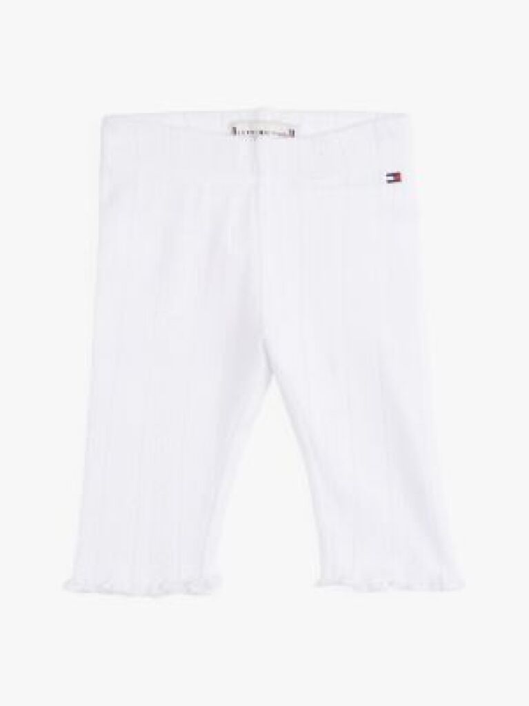 Alb Leggings Slim Din Tricotaj Pointelle  Nou nascuti