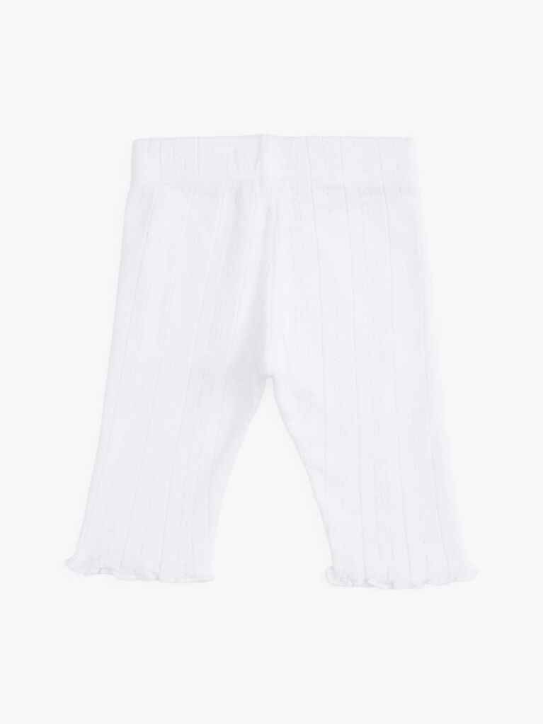 Alb Leggings Slim Din Tricotaj Pointelle  Nou nascuti