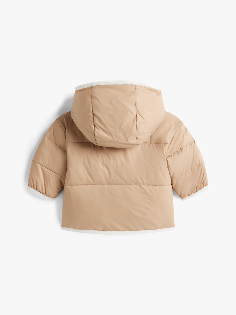 Bej Jacheta Reversibila Din Fleece Tip Teddy  Nou nascuti