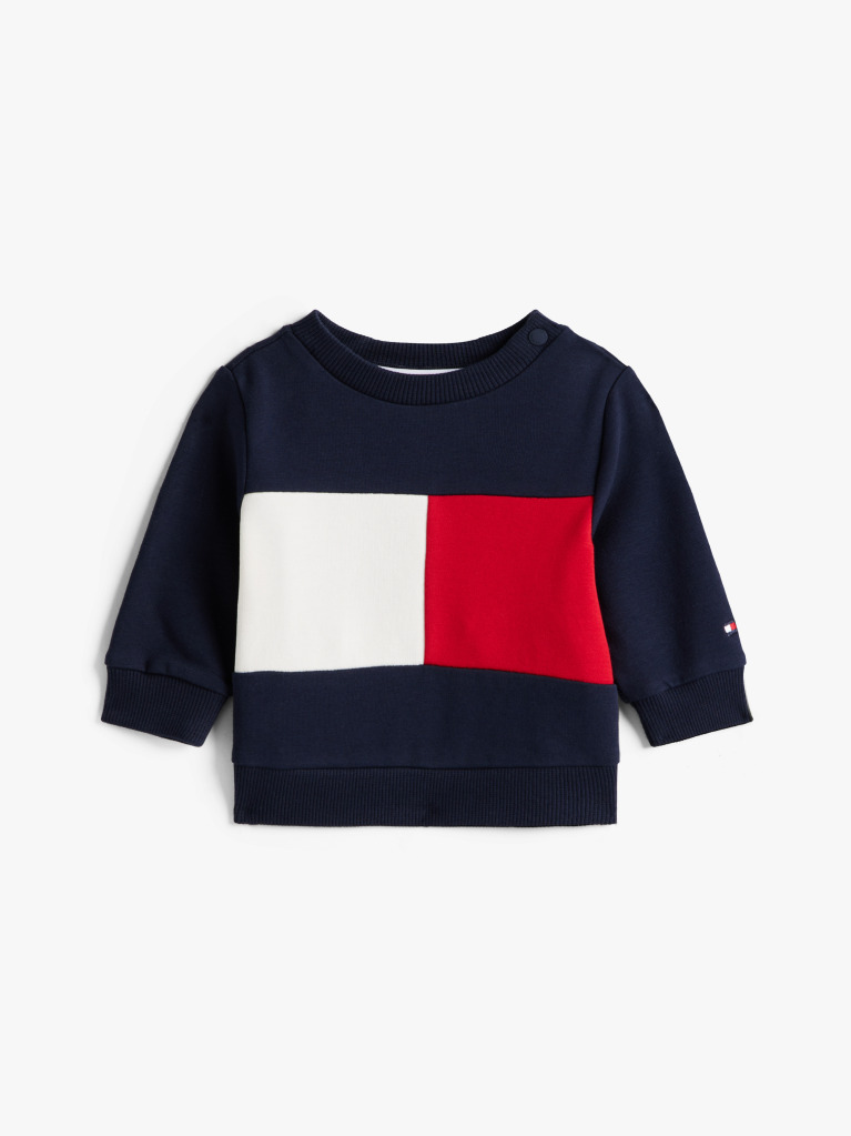 Blue Hilfiger Flag Colour-Blocked Relaxed Sweatshirt  Newborn