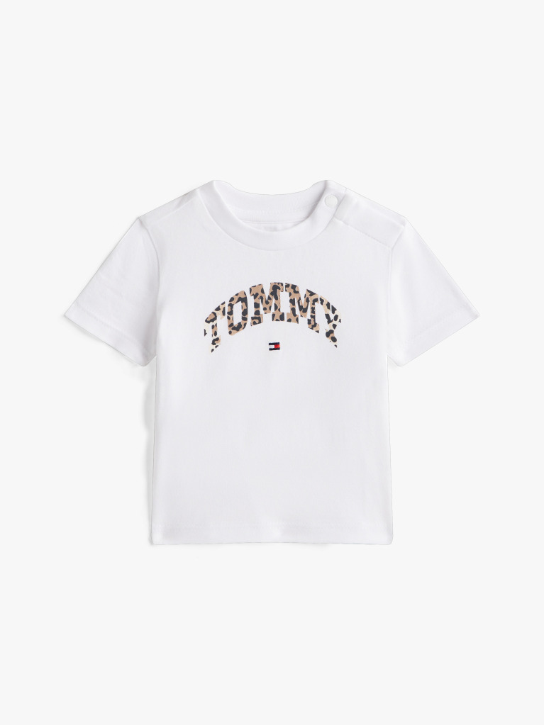 White Leopard Print Short Sleeve Tee  Newborn