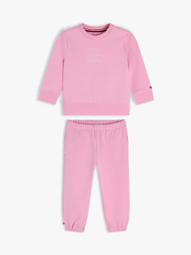 Pink Rope Logo Sweatshirt And Joggers Sets  Newborn