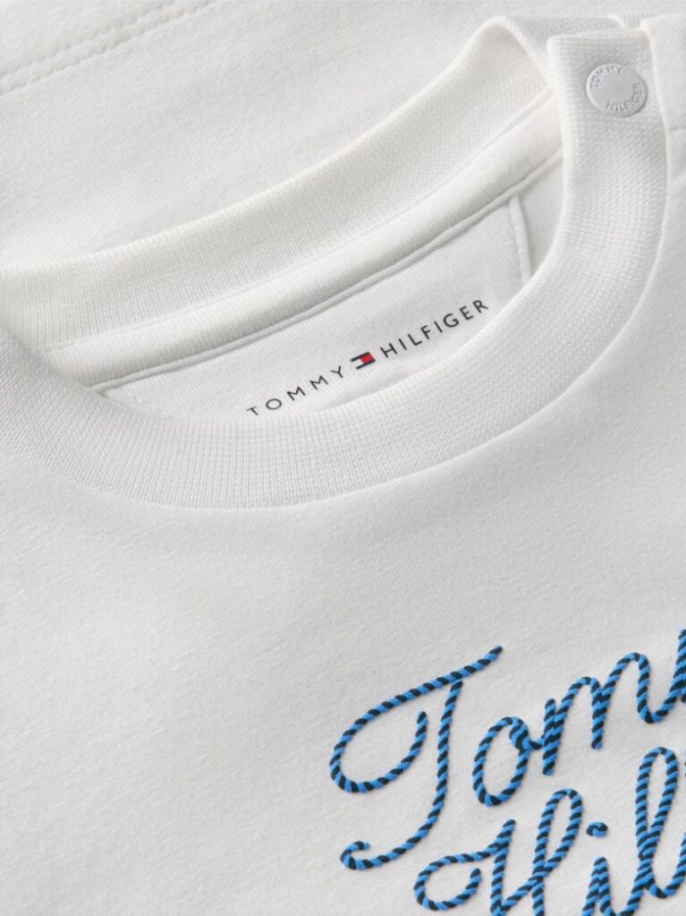 Alb Tricou Cu Maneci Lungi Si Logo Imprimat  Nou nascuti