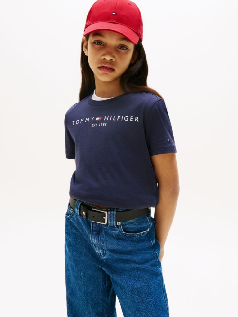 Blue Essential Organic Cotton Logo T-Shirt  Copii unisex