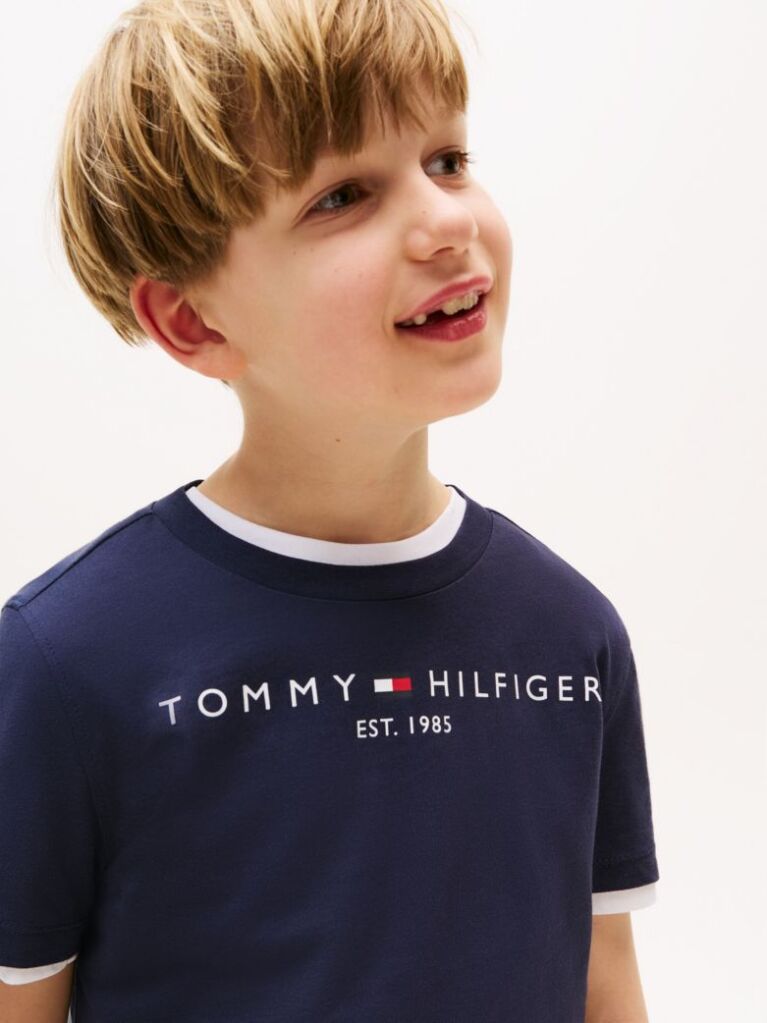 Blue Essential Organic Cotton Logo T-Shirt  Copii unisex