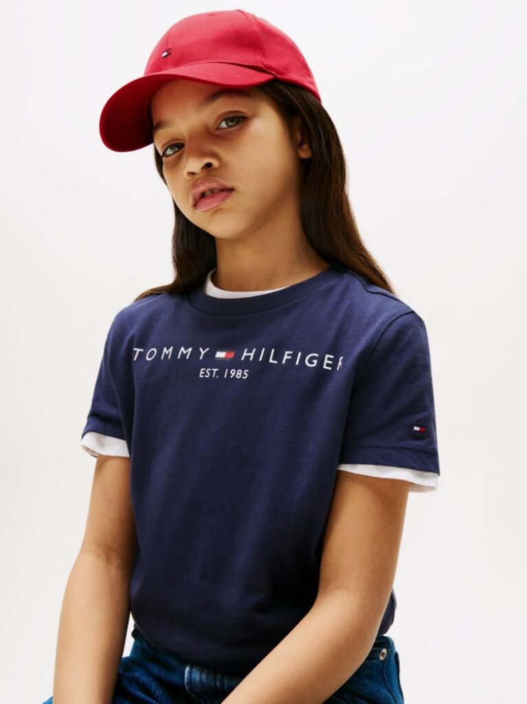 Blue Essential Organic Cotton Logo T-Shirt  Copii unisex
