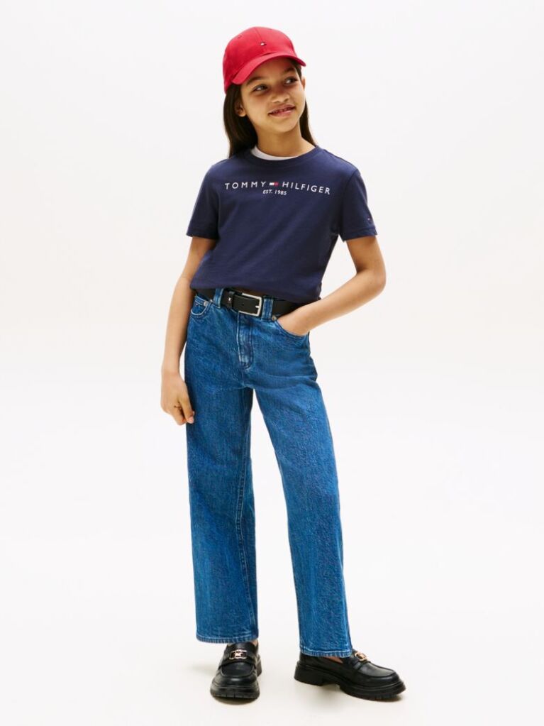 Blue Essential Organic Cotton Logo T-Shirt  Copii unisex