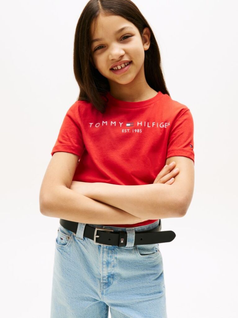 Rosu Essential Organic Cotton Logo T-Shirt  Copii unisex
