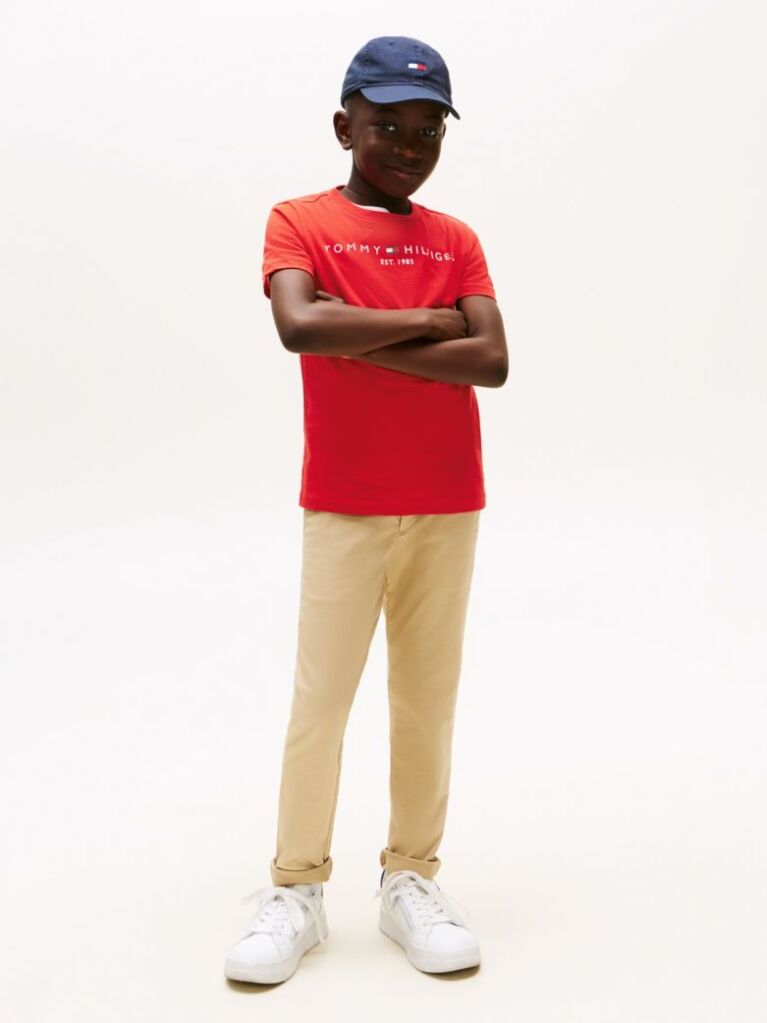 Rosu Essential Organic Cotton Logo T-Shirt  Copii unisex