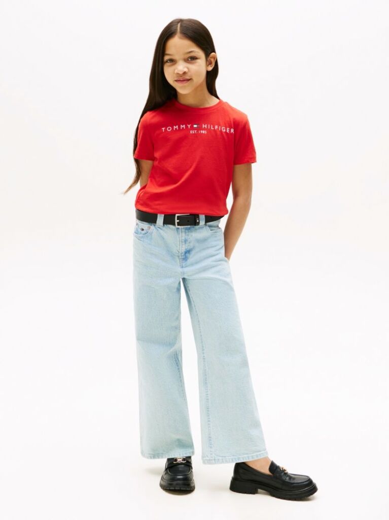 Rosu Essential Organic Cotton Logo T-Shirt  Copii unisex