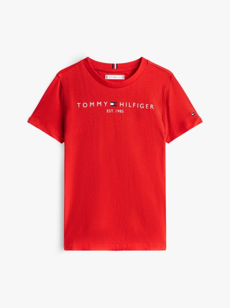 Rosu Essential Organic Cotton Logo T-Shirt  Copii unisex
