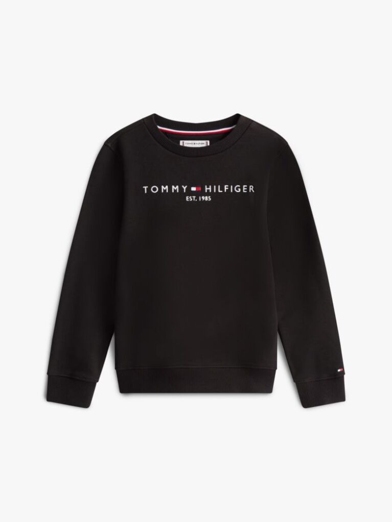 Negru Hanorac cu logo esențial  Copii unisex