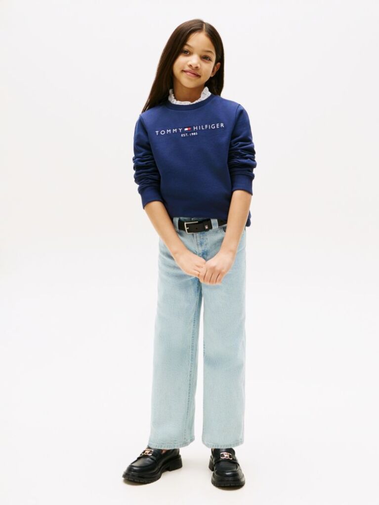 Blue Hanorac cu logo esențial  Copii unisex