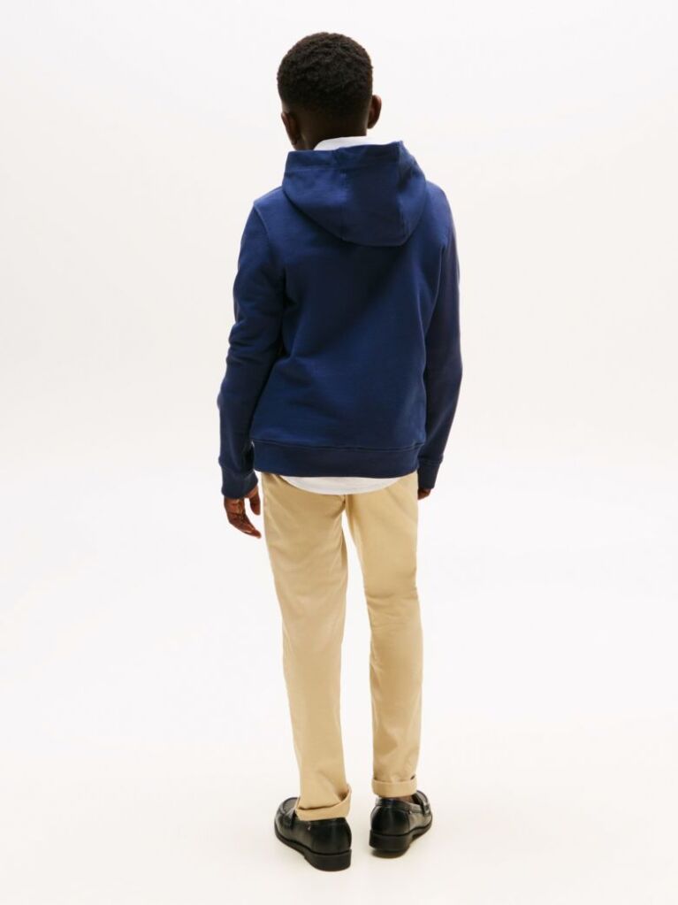 Blue Hanorac Essential Din Bumbac Organic Cu Logo  Copii unisex