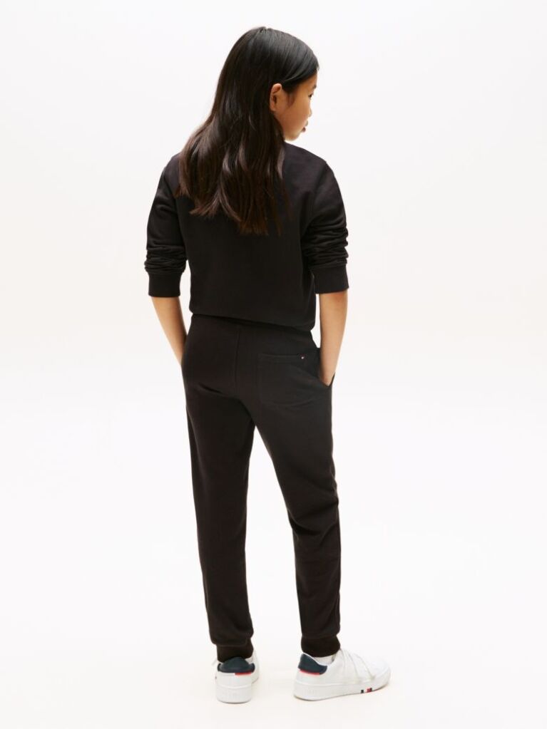 Negru Joggers Din Bumbac Organic Cu Logo Essential  Copii unisex