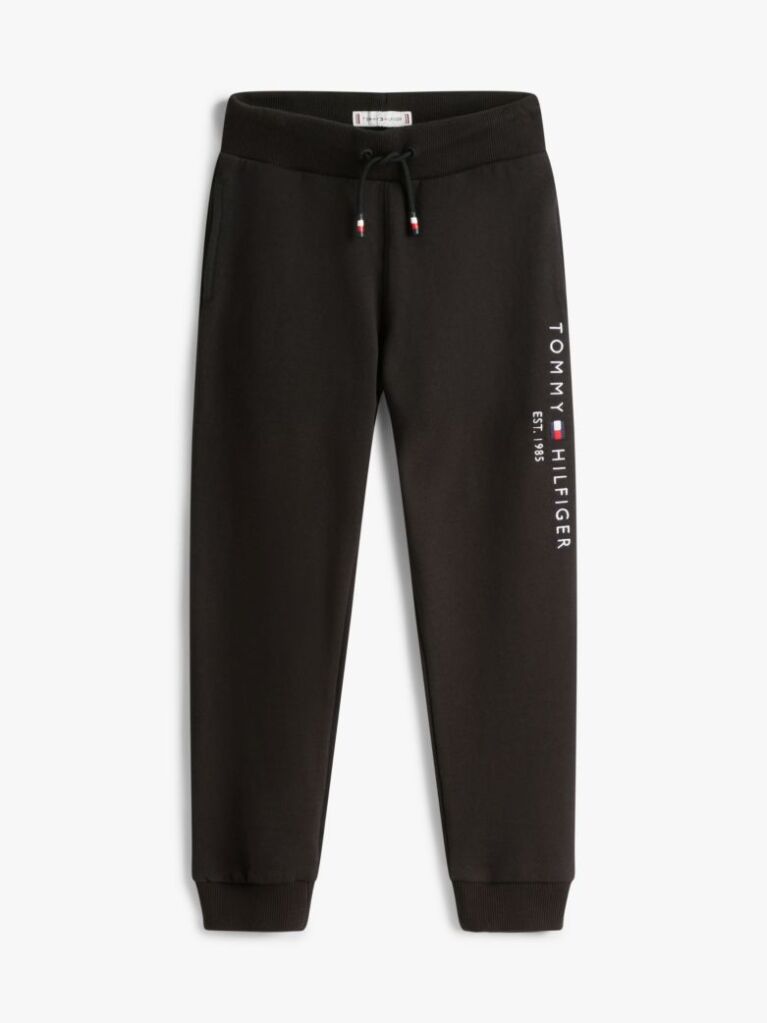 Negru Joggers Din Bumbac Organic Cu Logo Essential  Copii unisex
