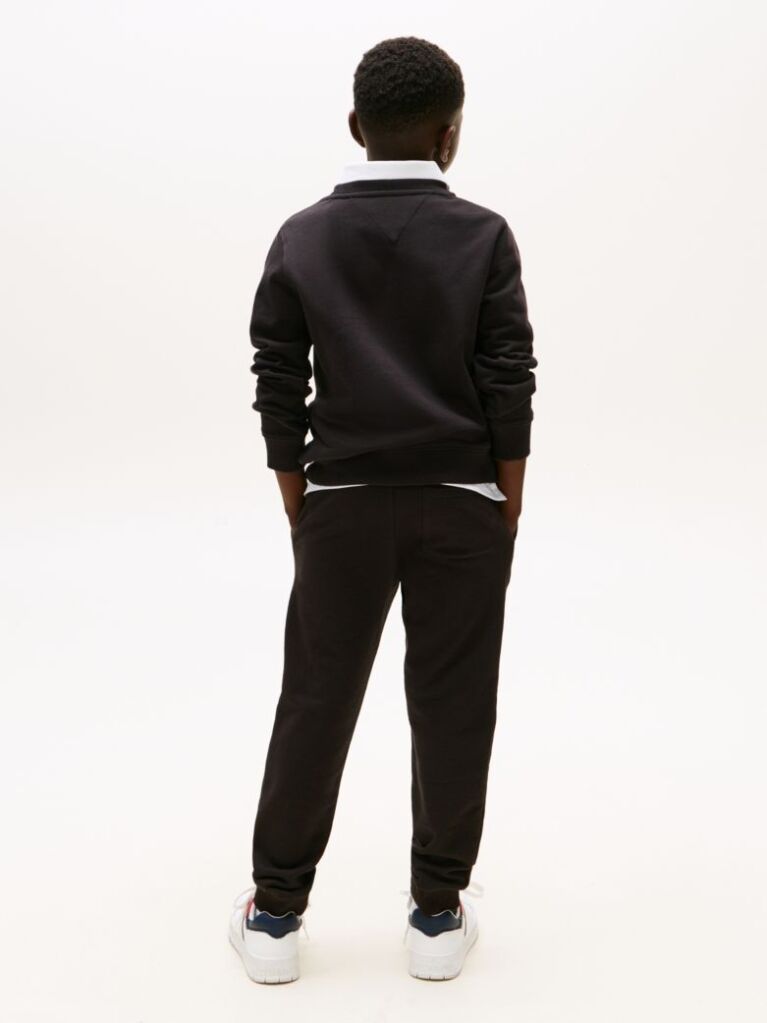 Negru Joggers Din Bumbac Organic Cu Logo Essential  Copii unisex