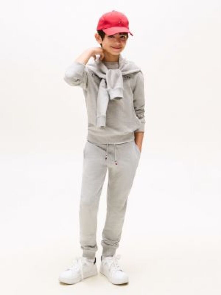 Grey Essential Organic Cotton Logo Joggers  Kids Unisex