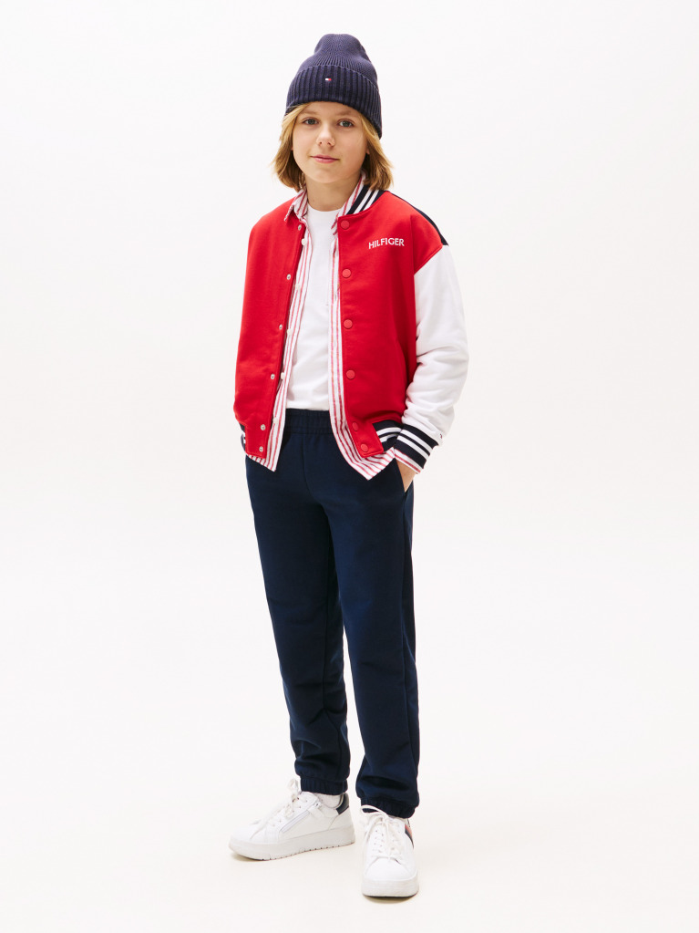 Blue Joggers Cu Broderie Steag  Copii unisex