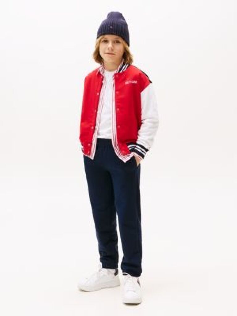 Blue Joggers Cu Broderie Steag  Copii unisex