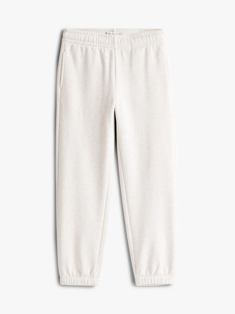 Alb Joggers Cu Broderie Steag  Copii unisex