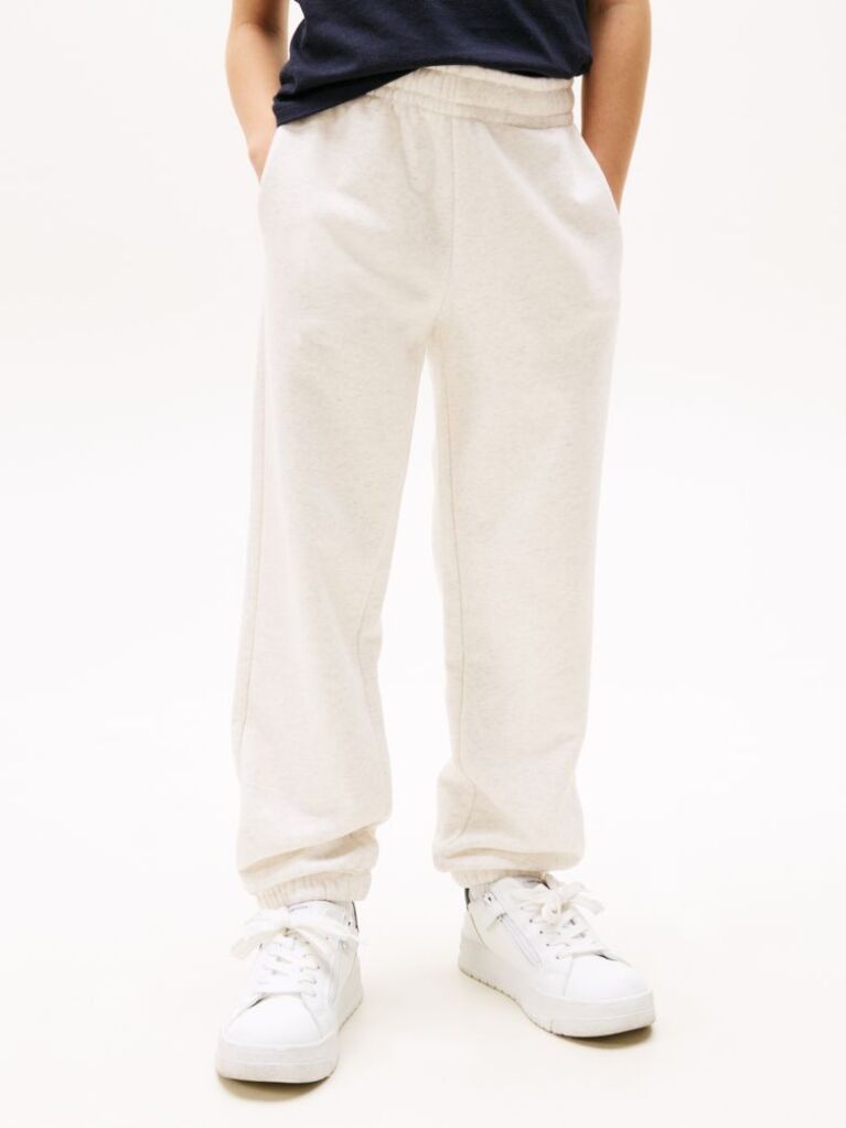 Alb Joggers Cu Broderie Steag  Copii unisex