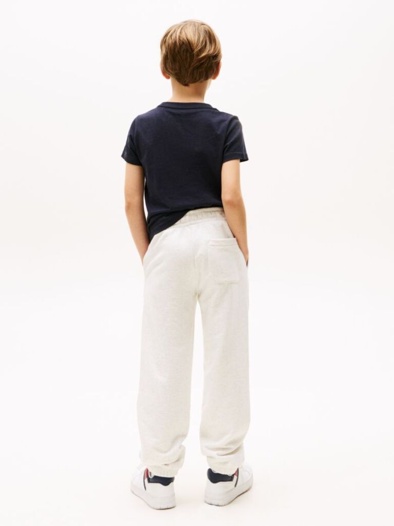 Alb Joggers Cu Broderie Steag  Copii unisex