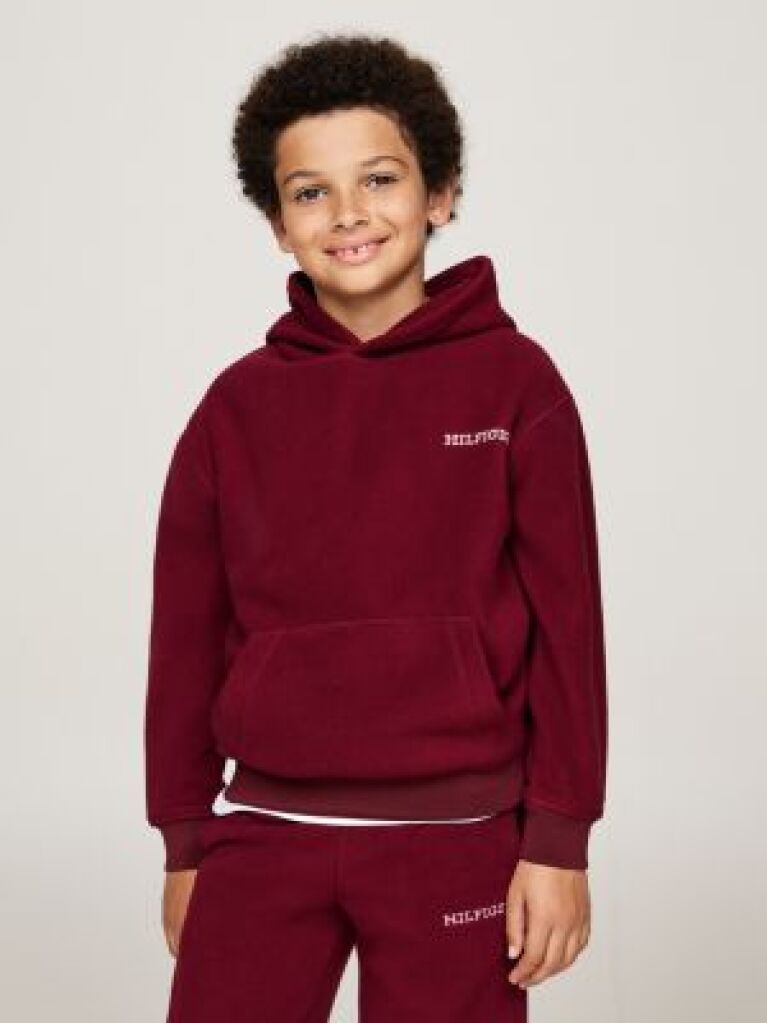 Rosu Hanorac Din Fleece Hilfiger Monotype  Copii unisex