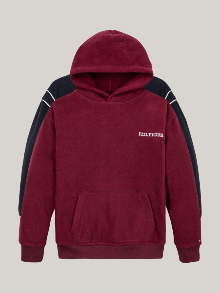 Rosu Hanorac Din Fleece Hilfiger Monotype  Copii unisex