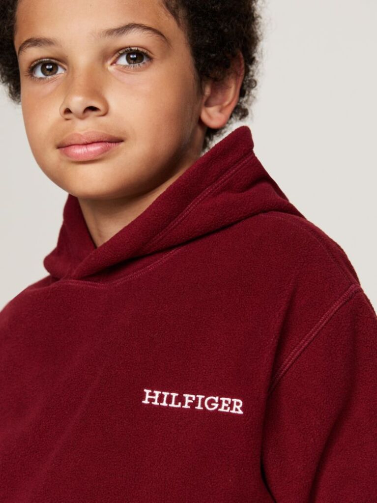 Rosu Hanorac Din Fleece Hilfiger Monotype  Copii unisex