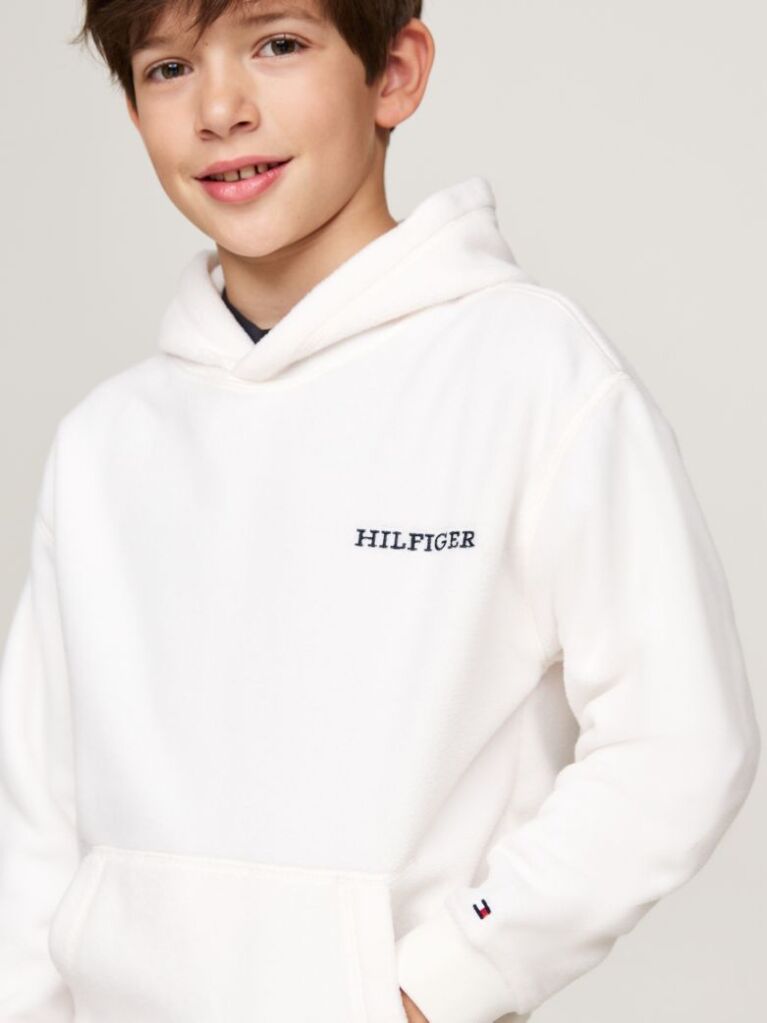 Alb Hanorac Din Fleece Hilfiger Monotype  Copii unisex