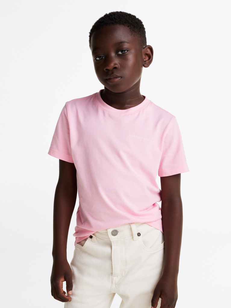 Pink Logo Crew Neck T-Shirt  Kids Unisex