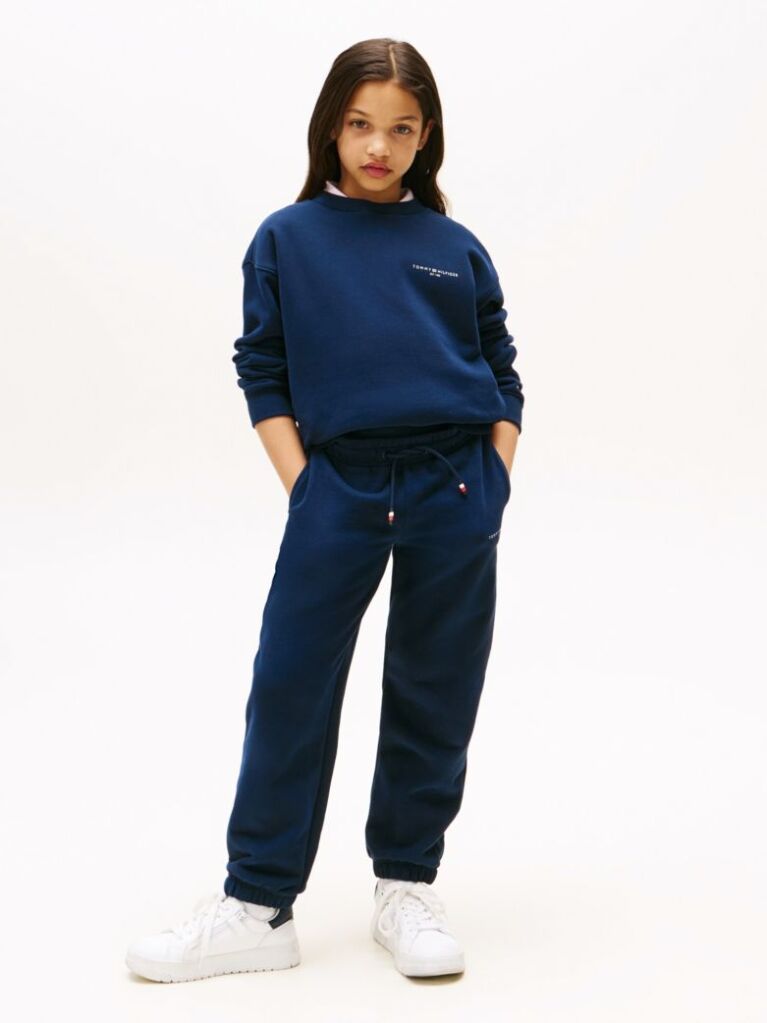 Blue Pantaloni Sport Cu Mansete Cu Logo  Copii unisex