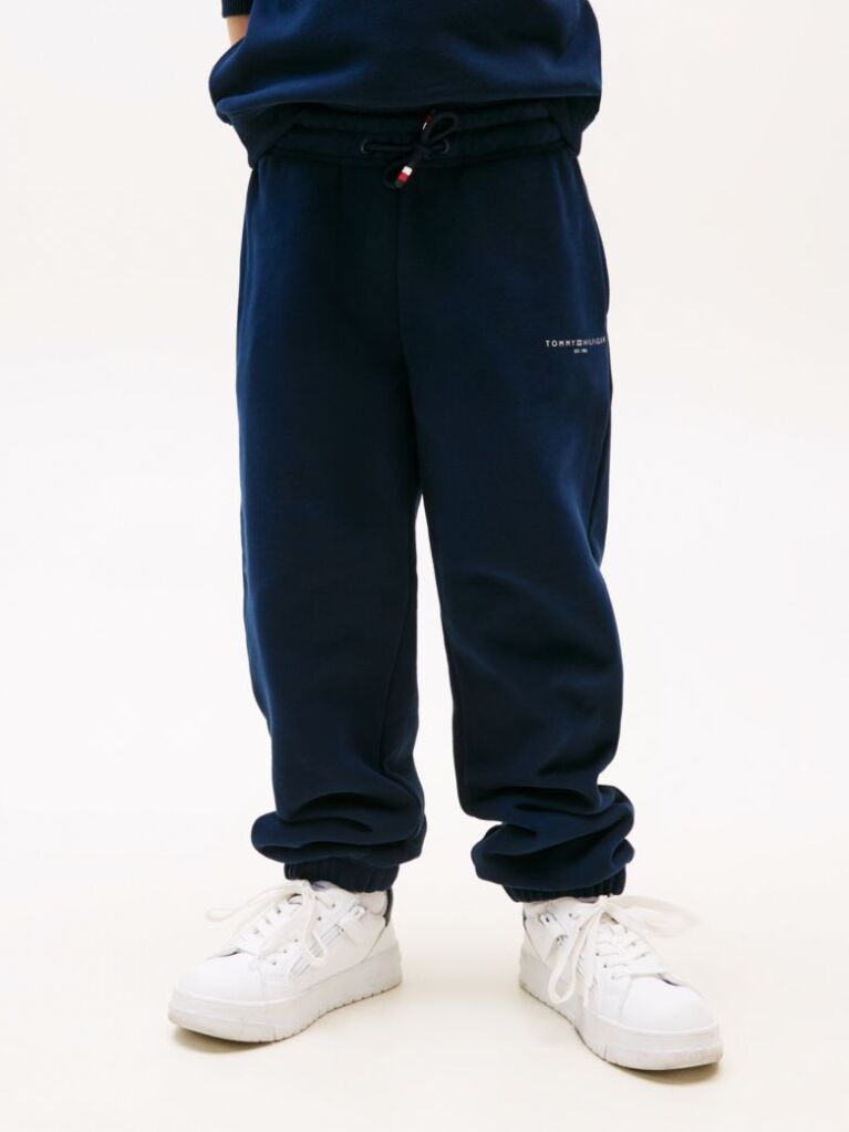 Blue Pantaloni Sport Cu Mansete Cu Logo  Copii unisex