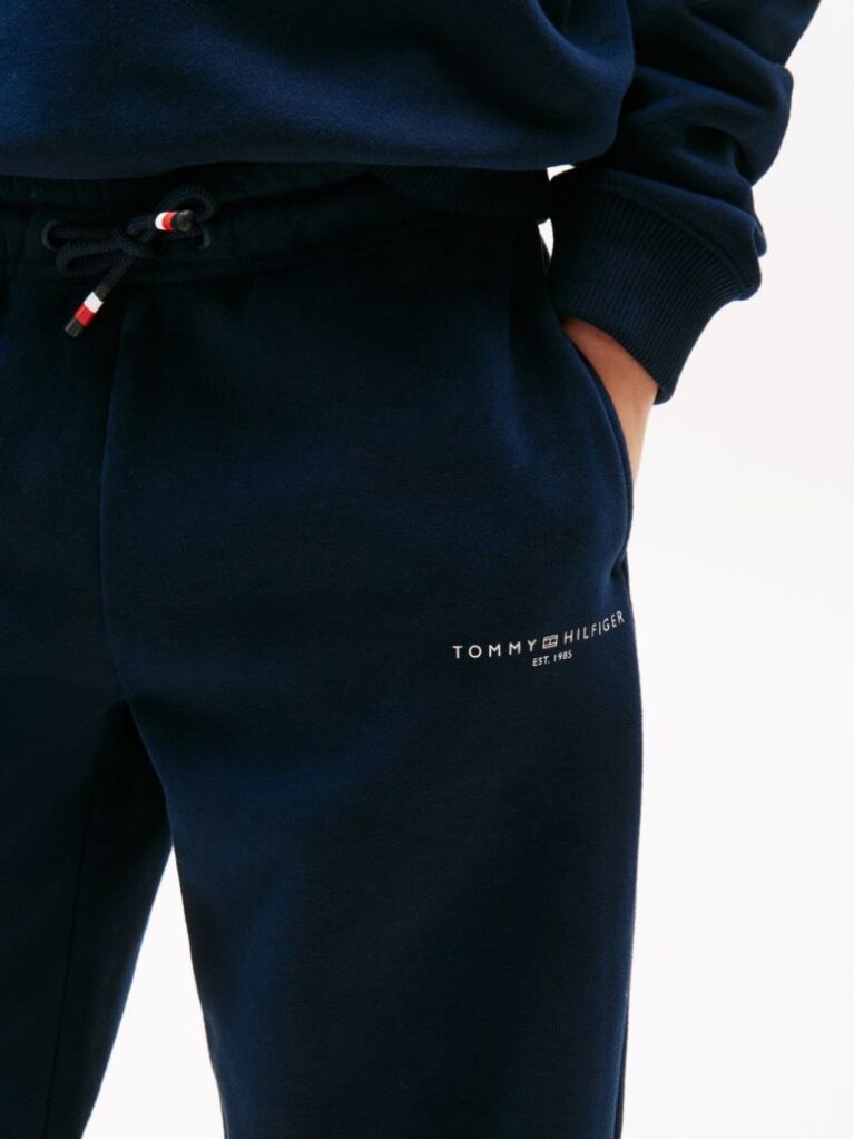Blue Pantaloni Sport Cu Mansete Cu Logo  Copii unisex