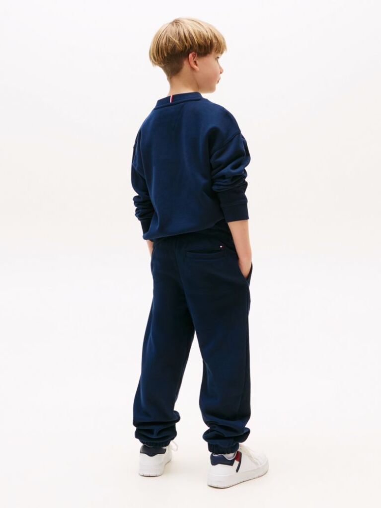 Blue Pantaloni Sport Cu Mansete Cu Logo  Copii unisex