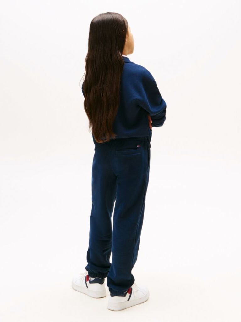 Blue Pantaloni Sport Cu Mansete Cu Logo  Copii unisex